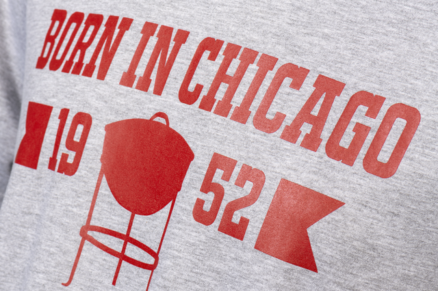 T-Shirt Born in Chicago Männer, grau Größe S/M